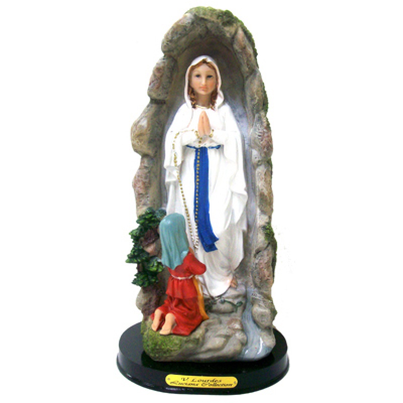 LUCIANA SERIES 8" WOODEN BASE OUR LADY OF LOURDES