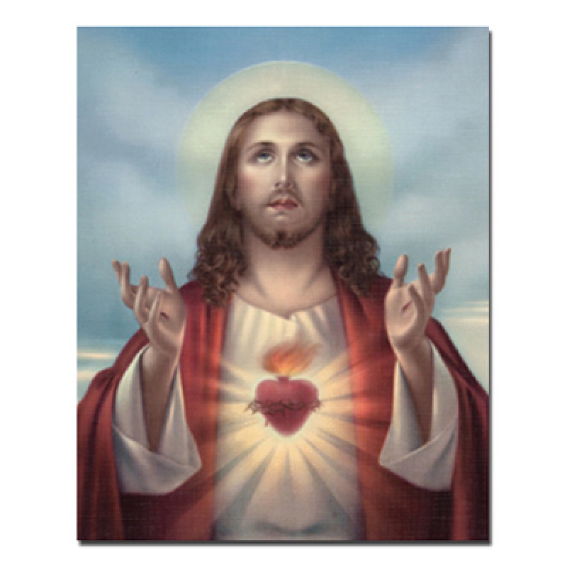 SACRED HEART OF JESUS OPEN ARMS CARDED 8X10